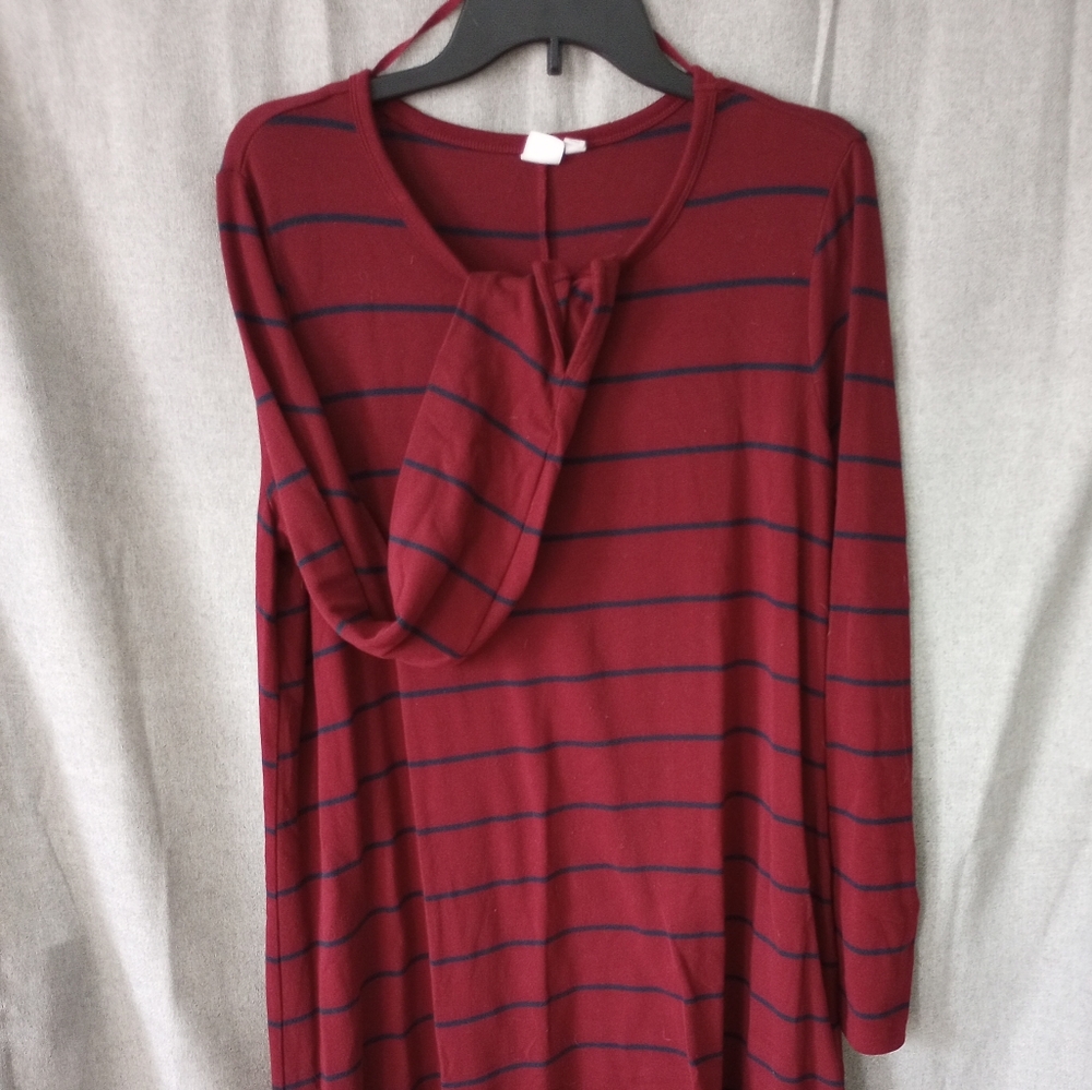 Gap Red & Navy -Sweater Like Dress - Long Sleeves -Size XL